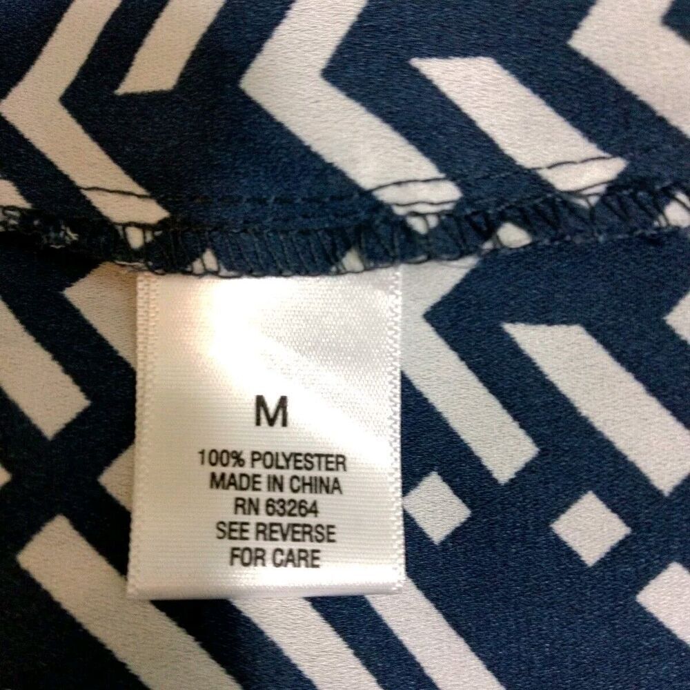 Roz & Ali Womens Med Top Navy Blue White Nautical Blouse Sleeveless Lightweight - Picture 5 of 5
